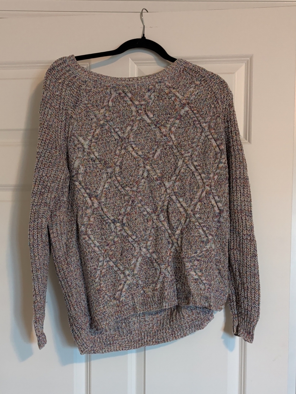 Faded Glory Multicolor Cable Knit Scoop Neck Sweater
